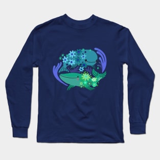 Whales and flowers Long Sleeve T-Shirt